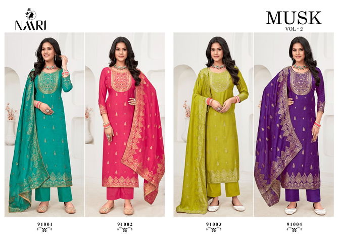 Musk Vol 2 By Naari Muslin Jacquard Salwar Kameez Wholesale Market In Surat